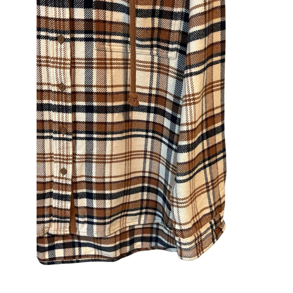 American Eagle Womens Hooded Plaid Shirt Jacket Large - Picture 5 of 8